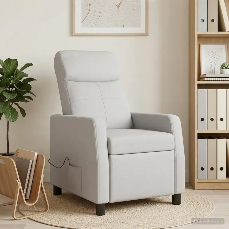 Vidaxl massage recliner wolkengrijs stof