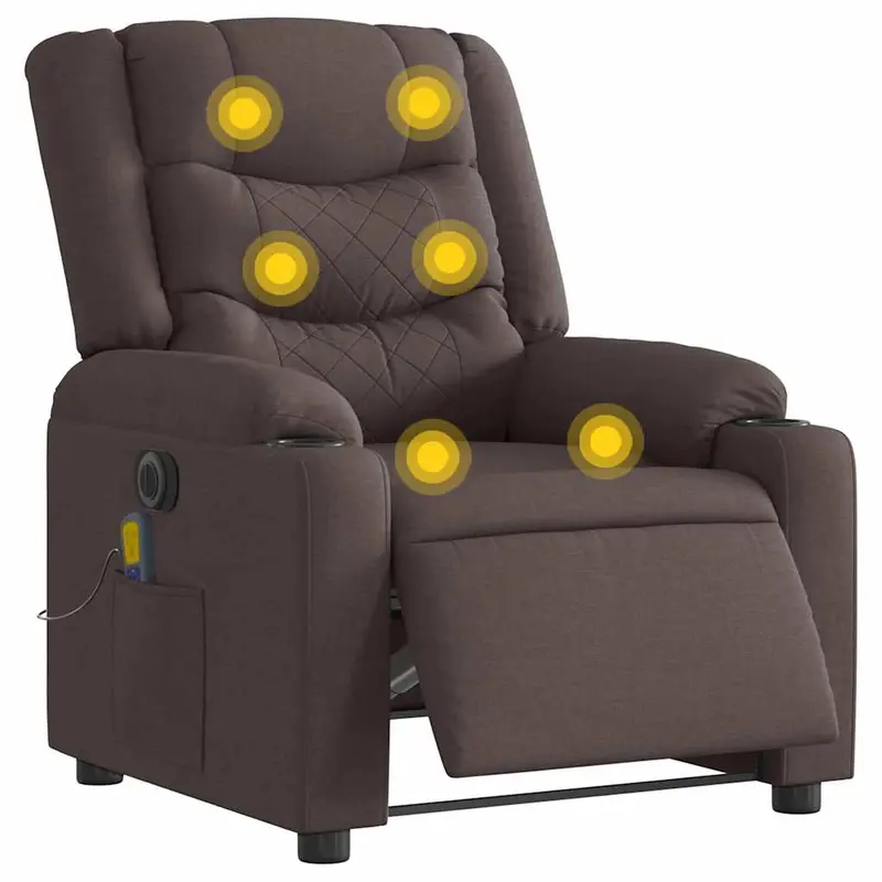 Vidaxl massagestoel elektrisch verstelbaar stof donkerbruin