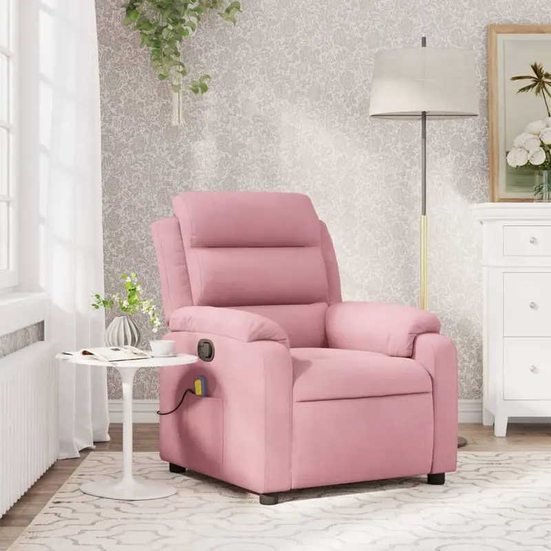Vidaxl massagestoel verstelbaar fluweel roze