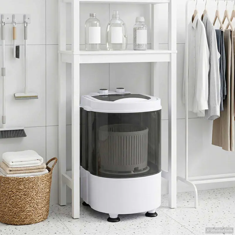 Vidaxl mini wasmachine met enkele wasbak 2,6 kg zwart en wit