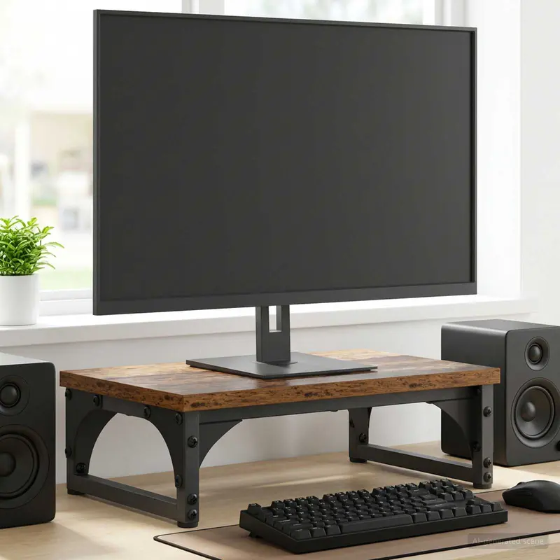 Vidaxl monitor stand oud hout 37 x 23 x 14 cm bewerkt hout