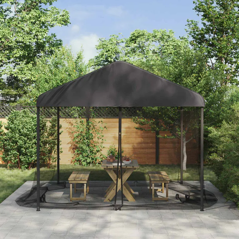 Vidaxl muggennet voor het prieel 220 mesh zwart 3,6 x 3,6 x 2 m