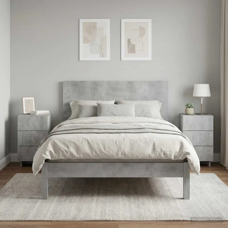 Vidaxl nachtkastje 2 st betongrijs 33,5 x 34,5 x 60 cm bewerkt hout