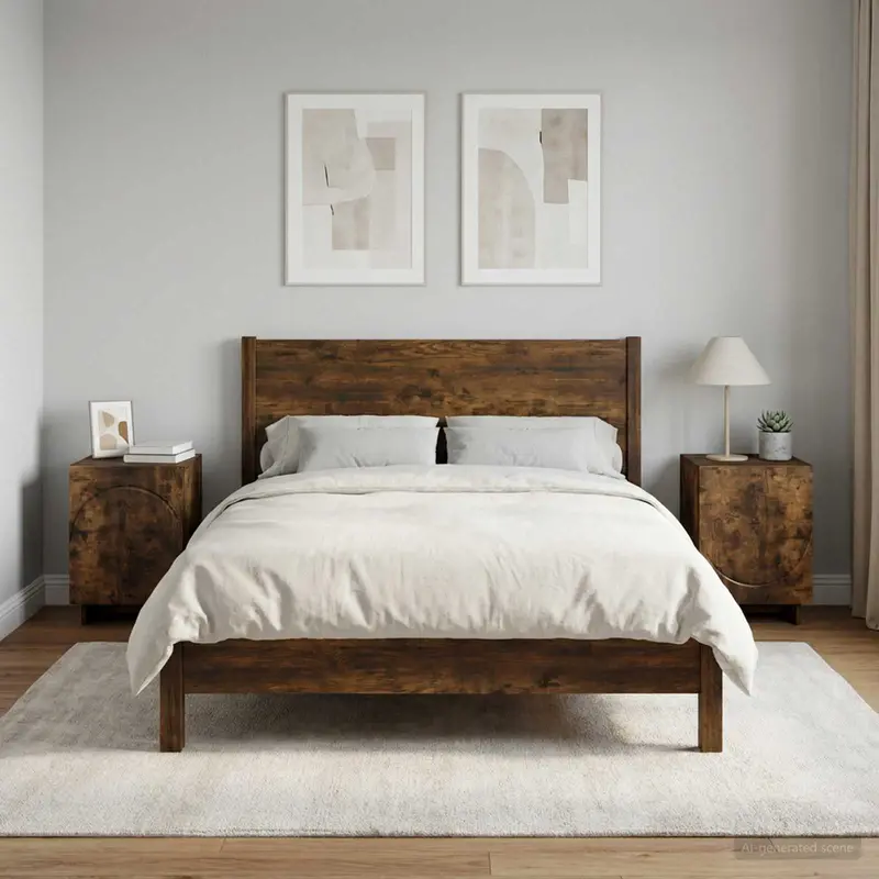 Vidaxl nachtkastje 2 st gerookt eiken 33,5 x 34,5 x 50 cm bewerkt hout