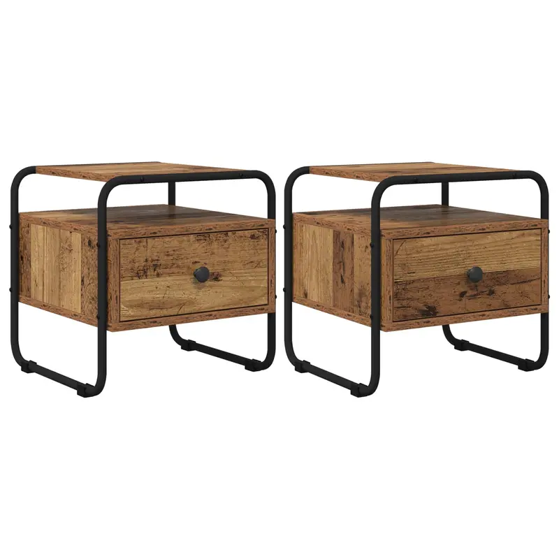 Vidaxl nachtkastje 2 st oud hout bewerkt hout