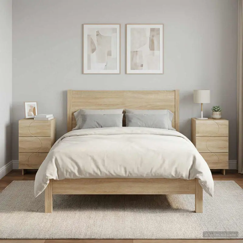 Vidaxl nachtkastje 2 st sonoma eiken 33,5 x 34,5 x 60 cm bewerkt hout