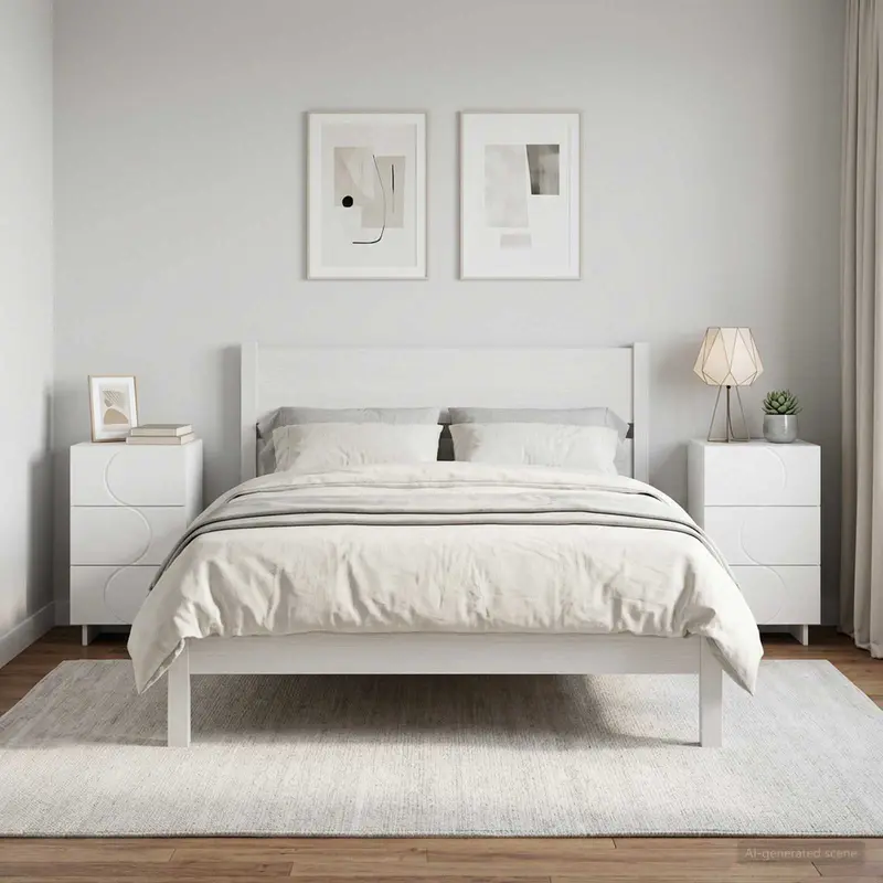 Vidaxl nachtkastje 2 st wit 33,5 x 34,5 x 60 cm bewerkt hout