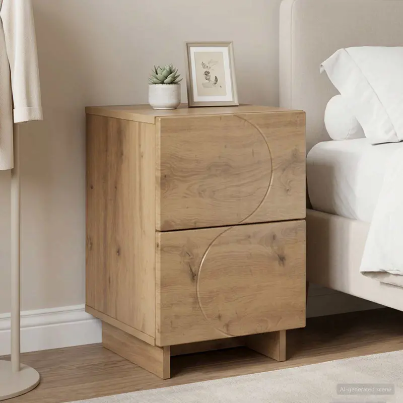 Vidaxl nachtkastje artisan eiken 33,5 x 34,5 x 50 cm bewerkt hout