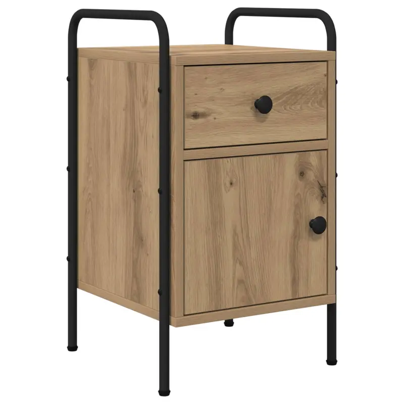 Vidaxl nachtkastje artisanaal eiken 35 x 36,5 x 61 cm bewerkt hout