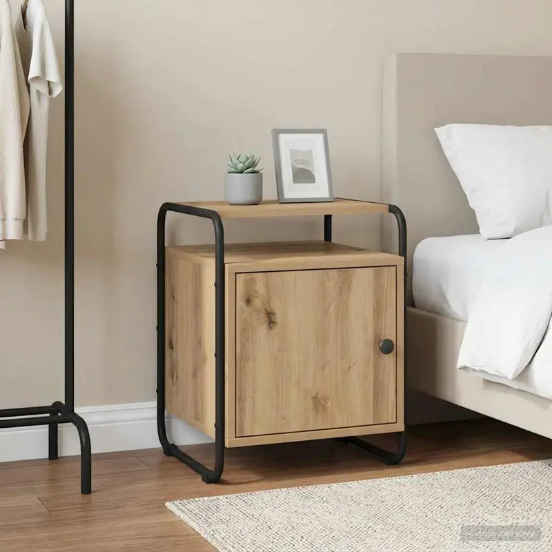 Vidaxl nachtkastje artisanaal eiken bewerkt hout