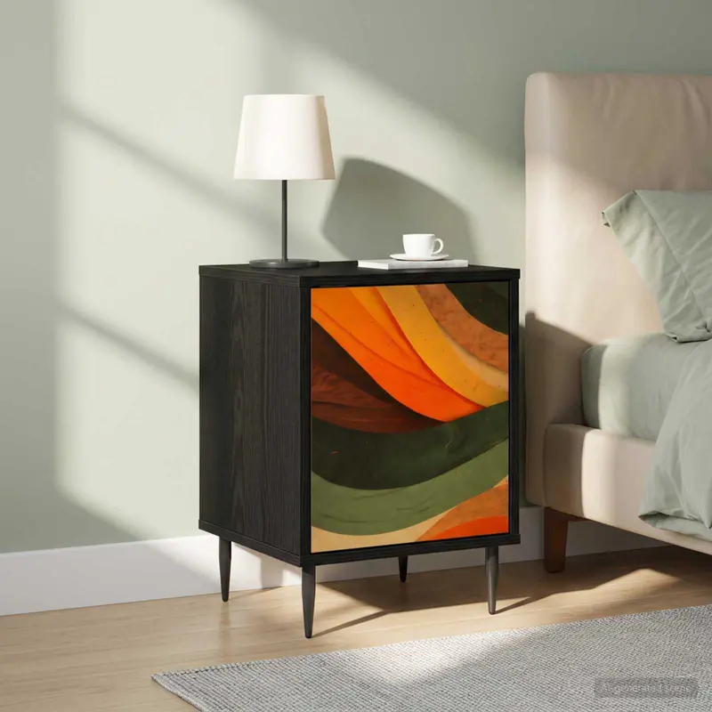 Vidaxl nachtkastje bonn 2 st zwart eiken 36 x 33 x 51 cm bewerkt hout