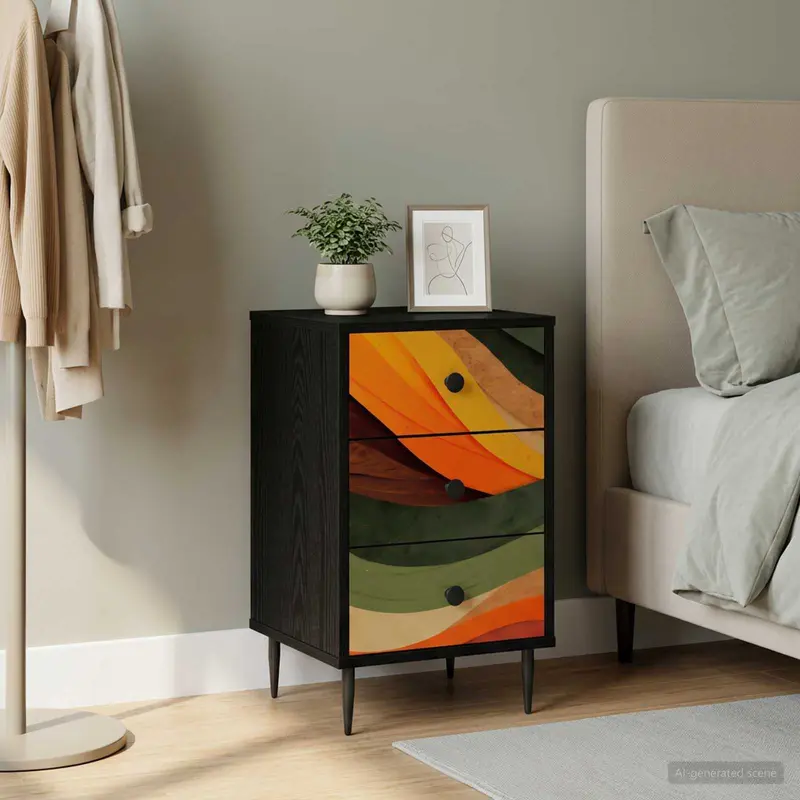 Vidaxl nachtkastje bonn zwart eiken 36 x 33 x 61 cm bewerkt hout