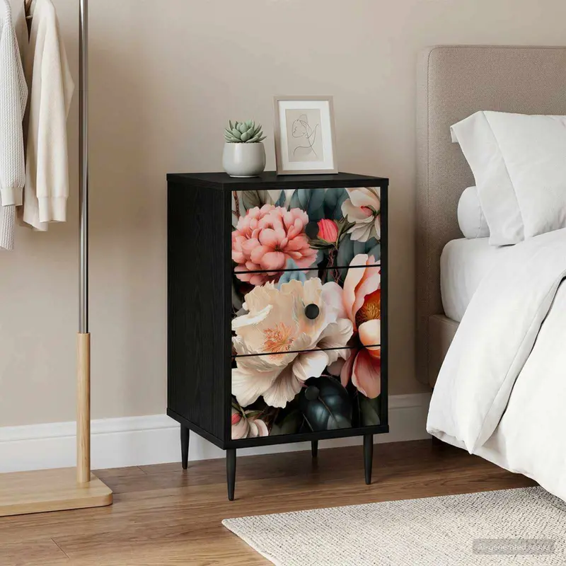 Vidaxl nachtkastje borne 2 st zwart eiken 36 x 33 x 61 cm bewerkt hout