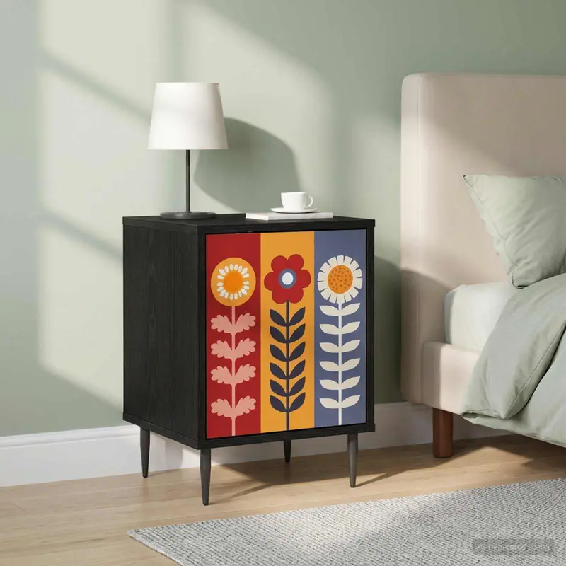 Vidaxl nachtkastje essen 2 st zwart eiken 36 x 33 x 51 cm bewerkt hout