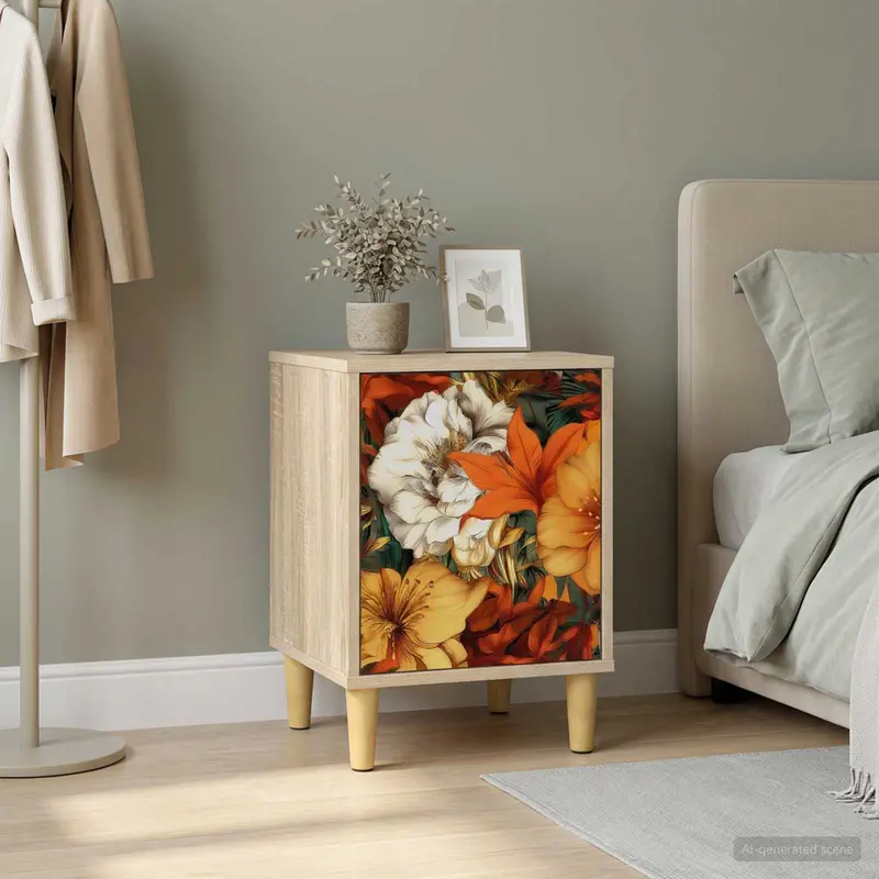 Vidaxl nachtkastje gennep sonoma eiken 36 x 33 x 50 cm bewerkt hout