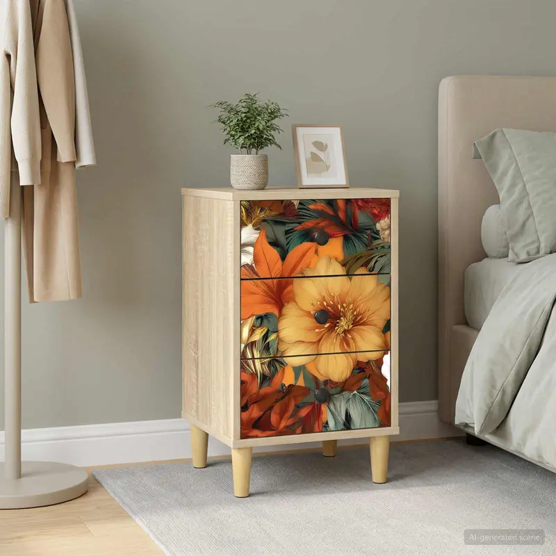 Vidaxl nachtkastje gennep sonoma eiken 36 x 33 x 60 cm bewerkt hout