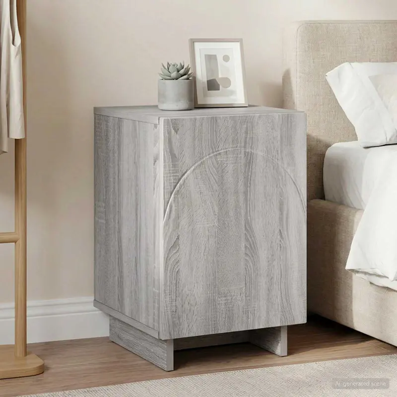 Vidaxl nachtkastje grijs sonoma 33,5 x 34,5 x 50 cm bewerkt hout