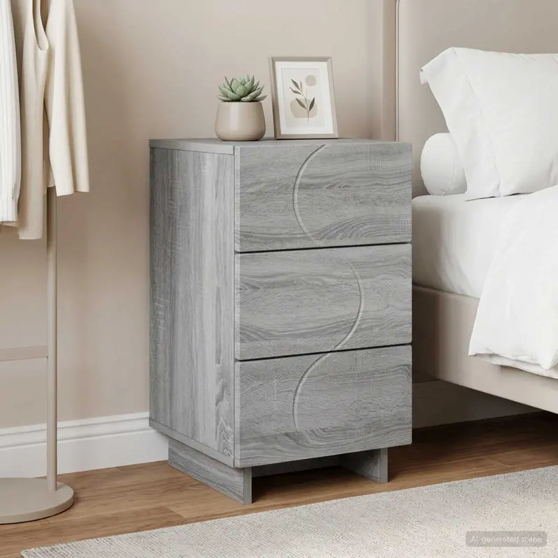 Vidaxl nachtkastje grijs sonoma 33,5 x 34,5 x 60 cm bewerkt hout