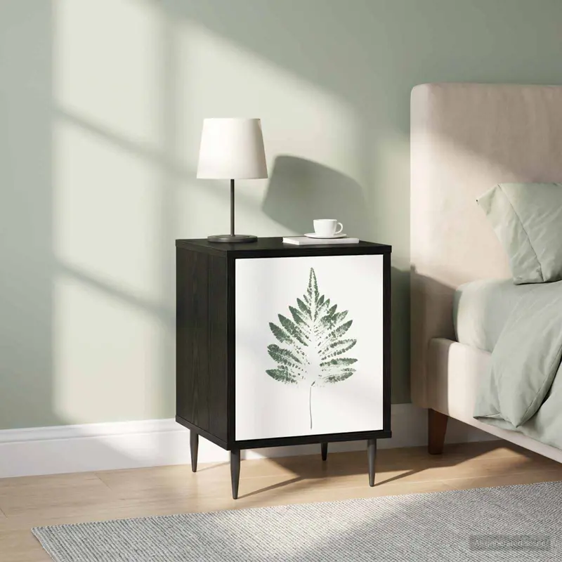 Vidaxl nachtkastje hanau 2 st zwart eiken 36 x 33 x 51 cm bewerkt hout