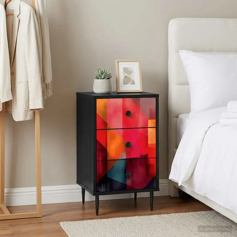 Vidaxl nachtkastje heesch 2 st zwart eiken 36 x 33 x 61 cm