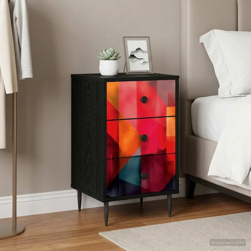 Vidaxl nachtkastje heesch zwart eiken 36 x 33 x 61 cm bewerkt hout