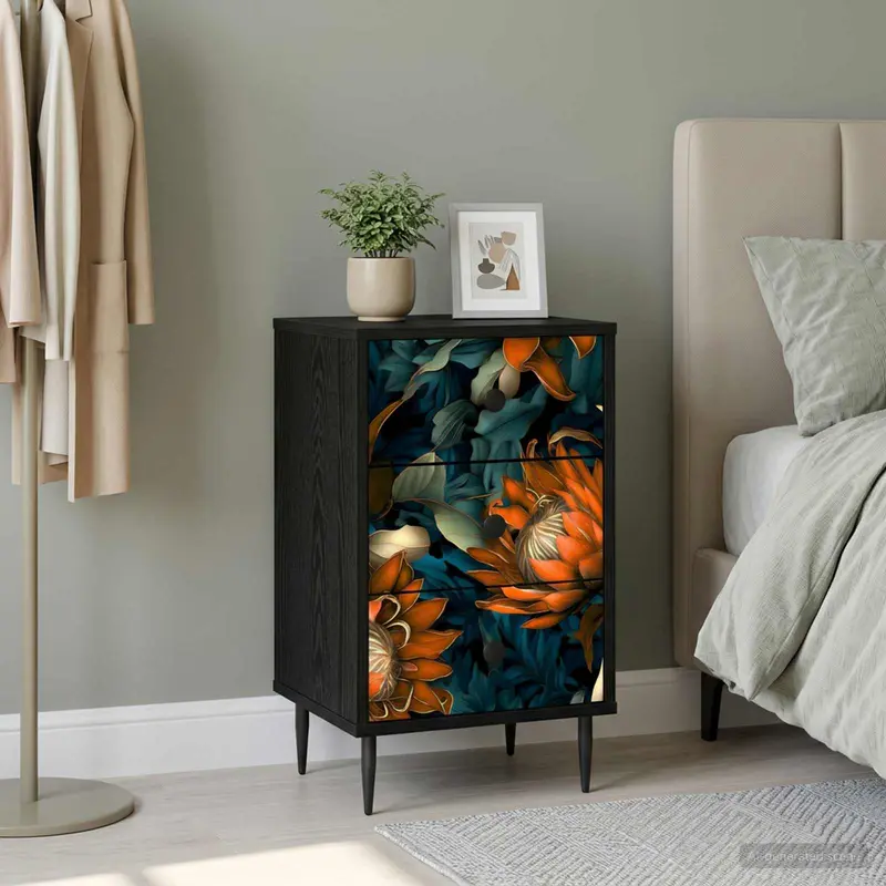 Vidaxl nachtkastje lochem zwart eiken 36 x 33 x 61 cm bewerkt hout