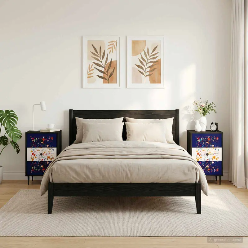 Vidaxl nachtkastje mainz 2 st zwart eiken 36 x 33 x 61 cm bewerkt hout
