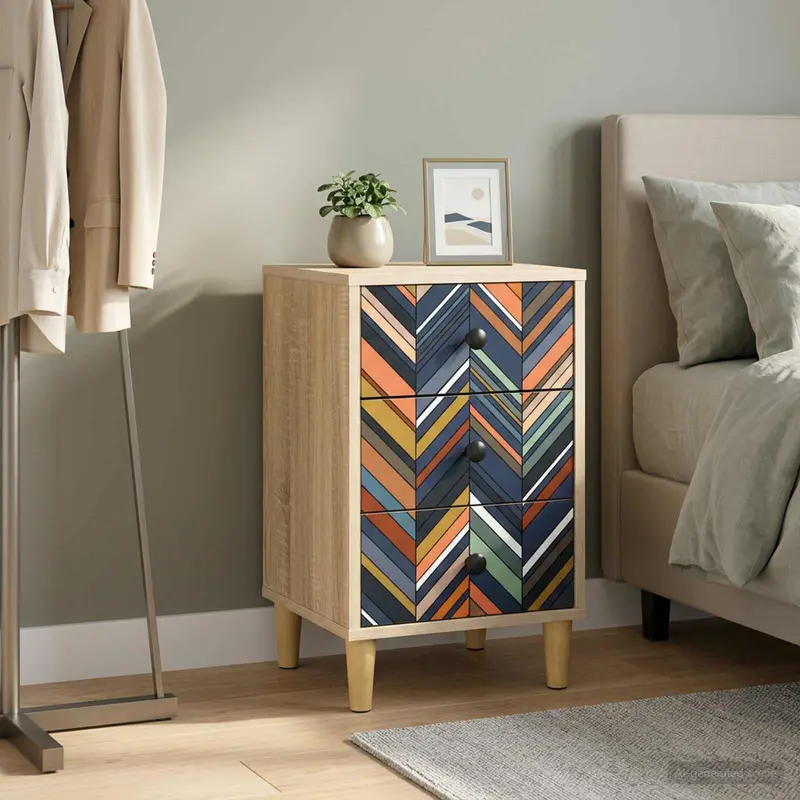 Vidaxl nachtkastje ommen sonoma eiken 36 x 33 x 60 cm bewerkt hout