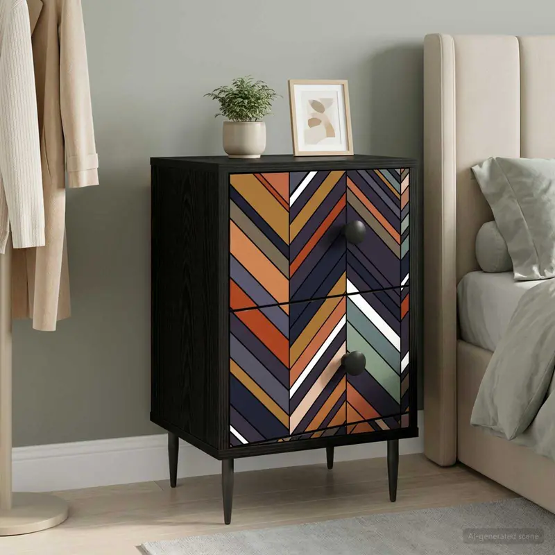 Vidaxl nachtkastje ommen zwart eiken 36 x 33 x 61 cm bewerkt hout