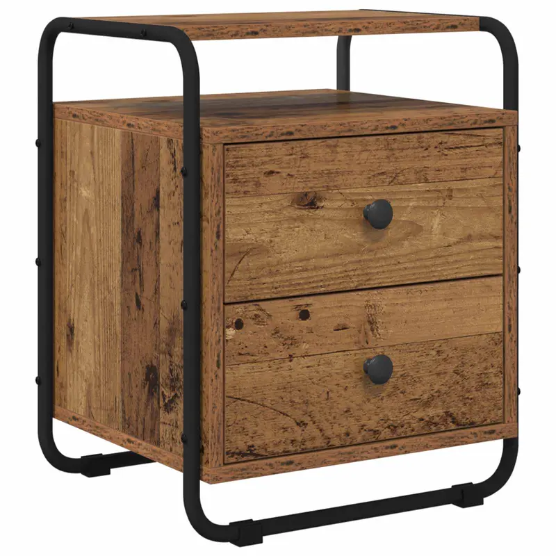 Vidaxl nachtkastje oud hout 40 x 36,5 x 50 cm bewerkt hout