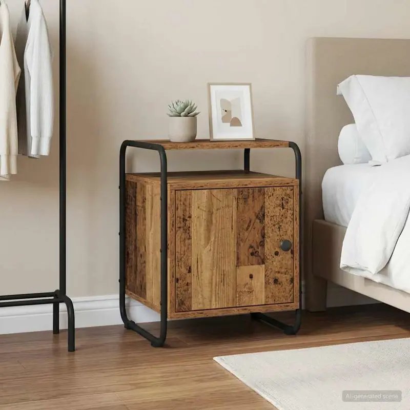Vidaxl nachtkastje oud hout bewerkt hout