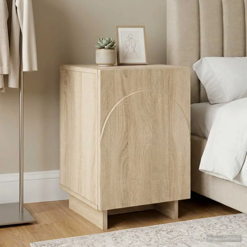Vidaxl nachtkastje sonoma eiken 33,5 x 34,5 x 50 cm bewerkt hout