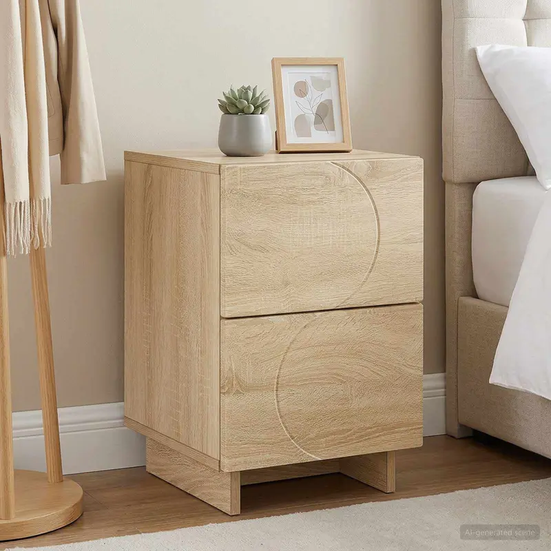Vidaxl nachtkastje sonoma eiken 33,5 x 34,5 x 50 cm bewerkt hout