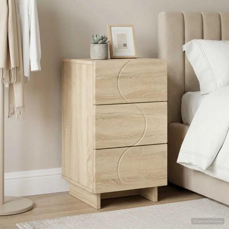 Vidaxl nachtkastje sonoma eiken 33,5 x 34,5 x 60 cm bewerkt hout