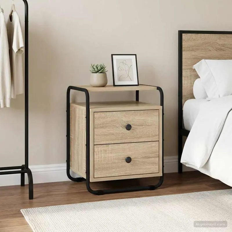 Vidaxl nachtkastje sonoma eiken 40 x 36,5 x 50 cm bewerkt hout