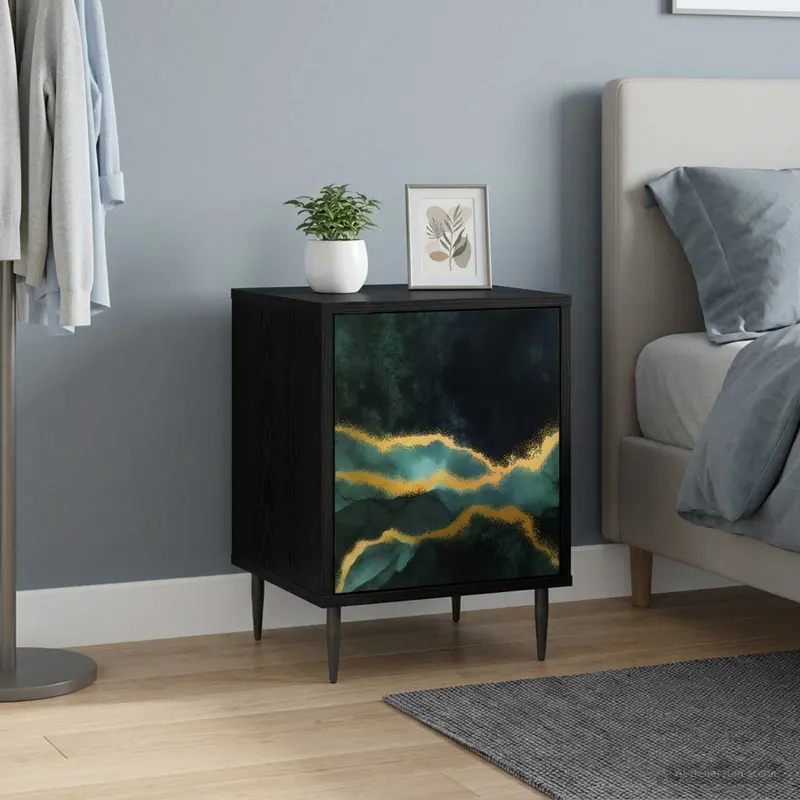 Vidaxl nachtkastje wijhe 2 st zwart eiken 36 x 33 x 51 cm bewerkt hout