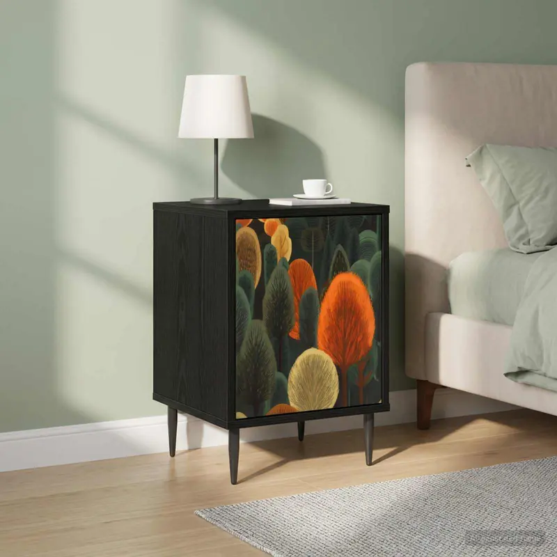 Vidaxl nachtkastje zaandam 2 st zwart eiken 36 x 33 x 51 cm