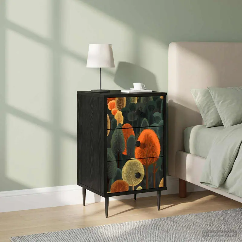 Vidaxl nachtkastje zaandam 2 st zwart eiken 36 x 33 x 61 cm