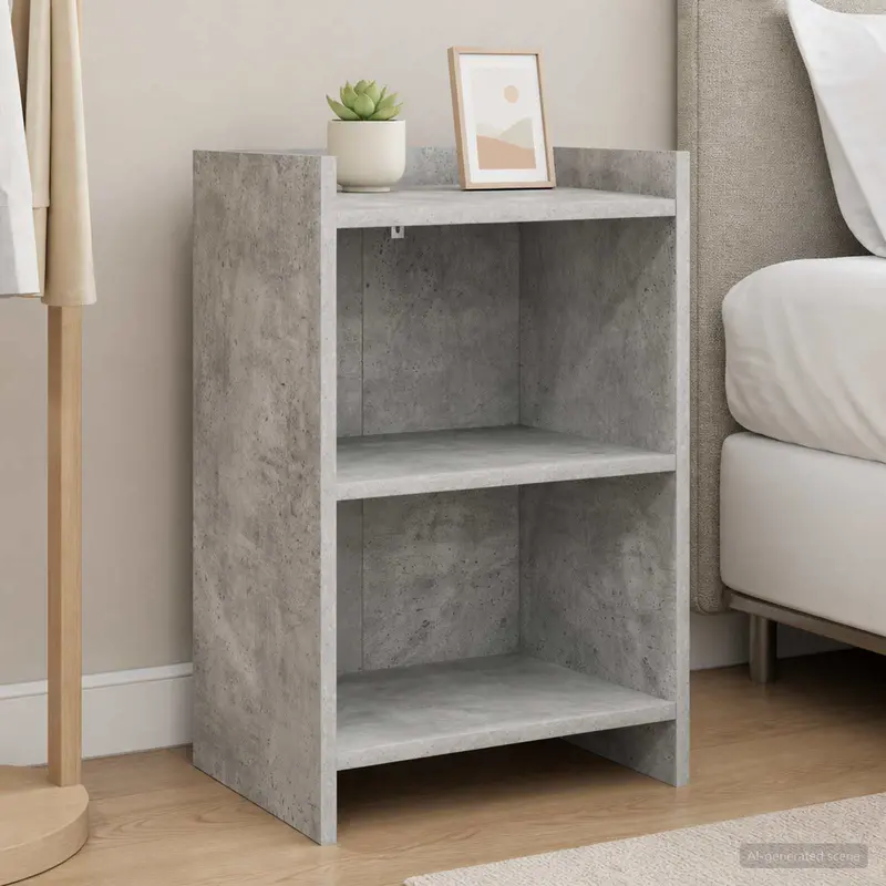 Vidaxl nachtkastjes 2 st betongrijs 40 x 30 x 60 cm bewerkt hout