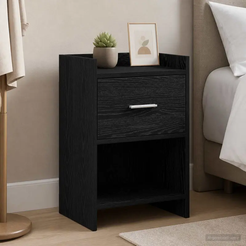 Vidaxl nachtkastjes 2 st zwart eiken 40 x 30 x 60 cm bewerkt hout