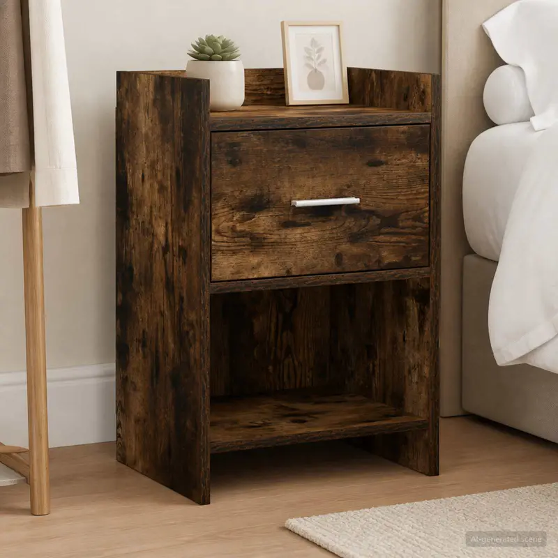 Vidaxl nachtkastjes gerookt eiken 40 x 30 x 60 cm bewerkt hout
