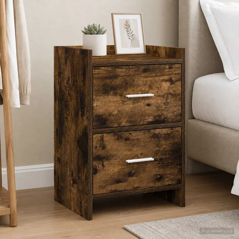 Vidaxl nachtkastjes gerookt eiken 40 x 30 x 60 cm bewerkt hout
