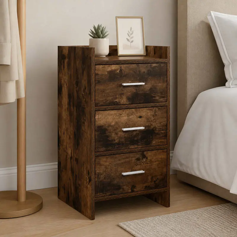 Vidaxl nachtkastjes gerookt eiken 40 x 36 x 70 cm bewerkt hout
