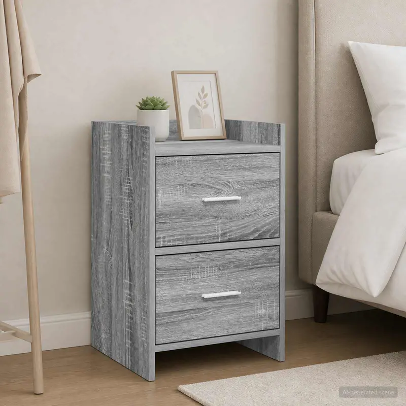 Vidaxl nachtkastjes grijs sonoma 40 x 30 x 60 cm bewerkt hout