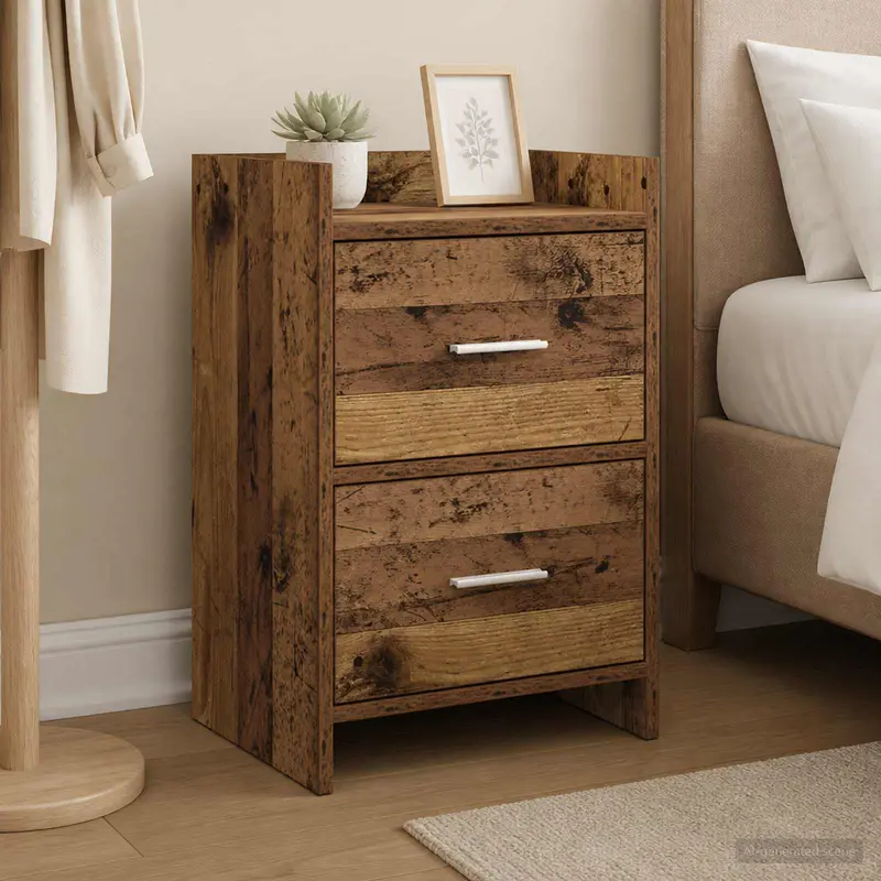 Vidaxl nachtkastjes oud hout 40 x 30 x 60 cm bewerkt hout