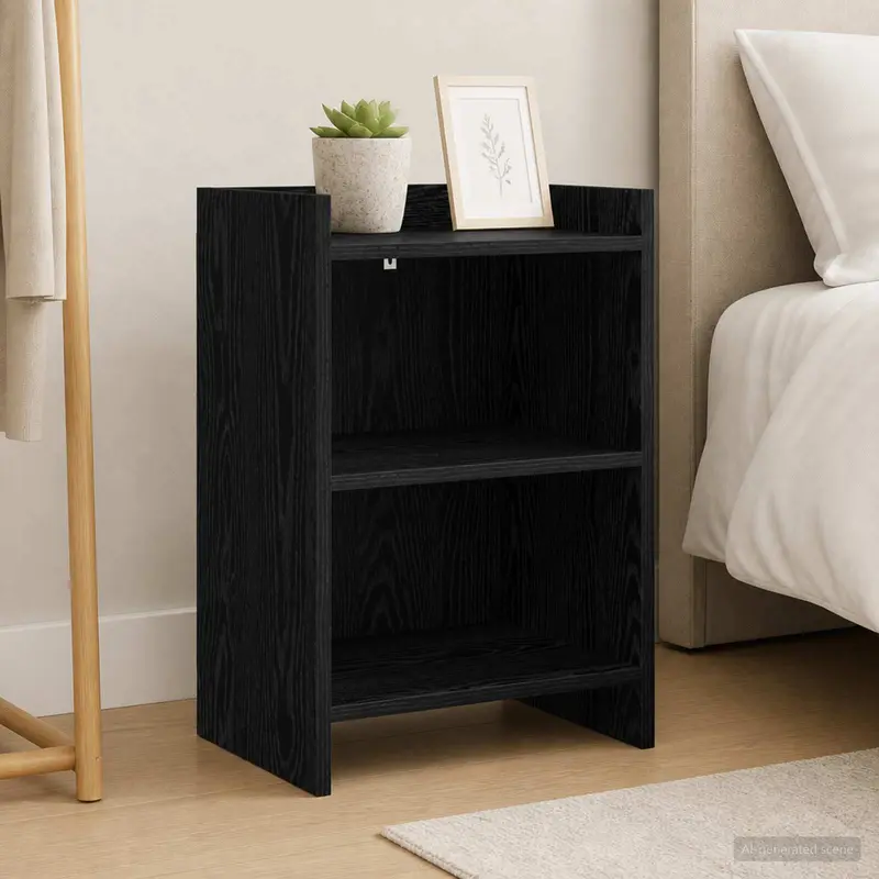 Vidaxl nachtkastjes zwart eiken 40 x 30 x 60 cm bewerkt hout