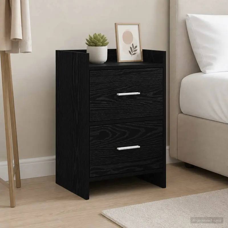 Vidaxl nachtkastjes zwart eiken 40 x 30 x 60 cm bewerkt hout