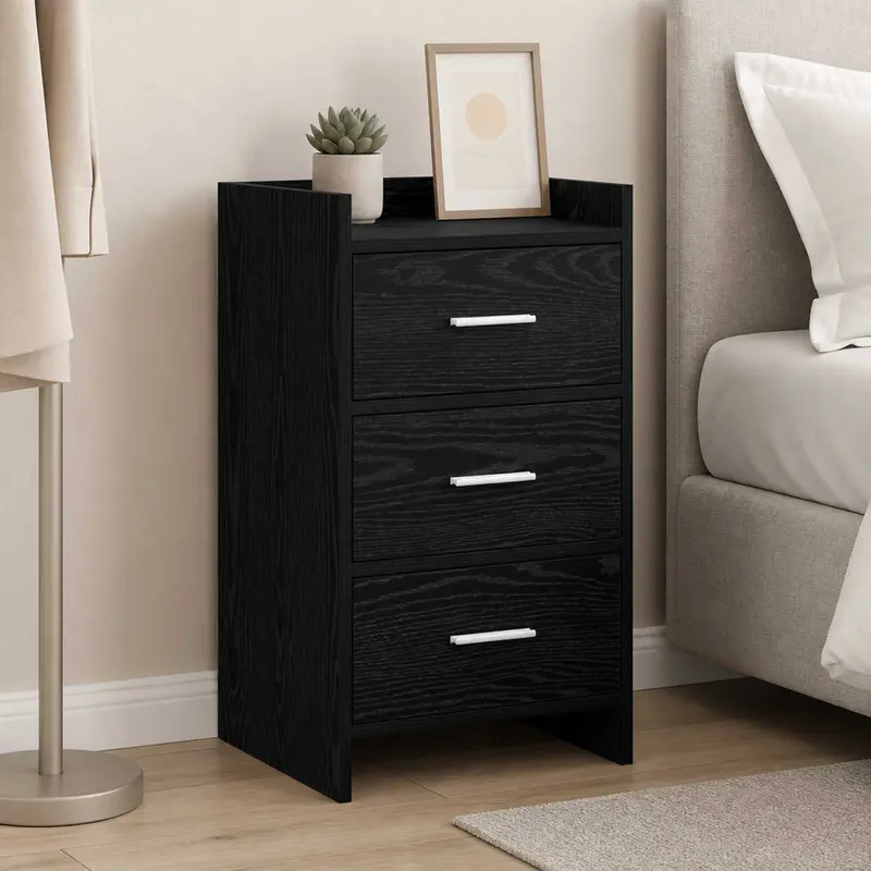 Vidaxl nachtkastjes zwart eiken 40 x 36 x 70 cm bewerkt hout