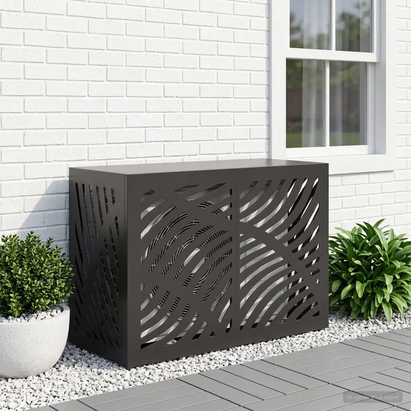 Vidaxl omkasting voor airconditioner zwart 90 x 40 x 60 cm staal
