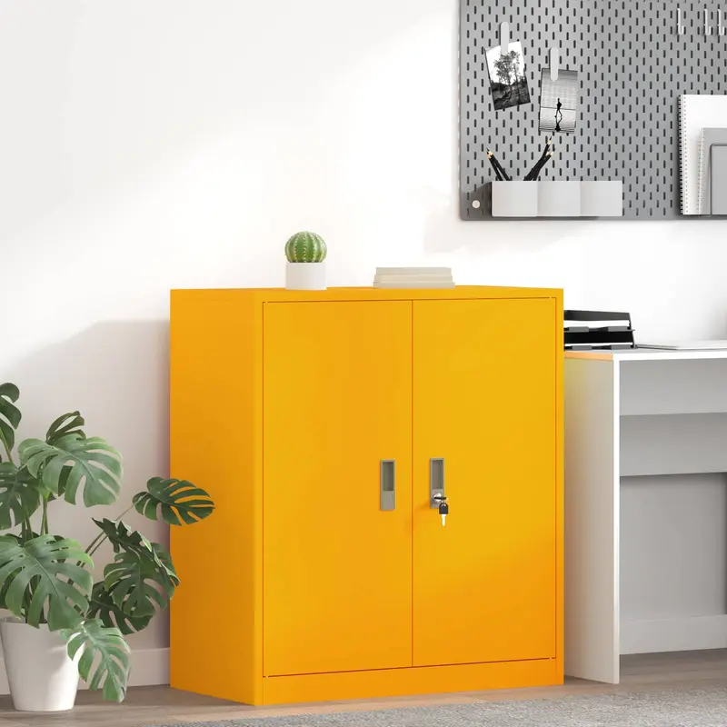 Vidaxl opbergkast mosterdgeel 80 x 40 x 90 cm staal